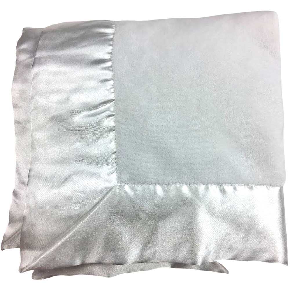 Carter's‎ Solid White Plush Baby Blanket Thick Satin Trim Minky Shaggy 30x40